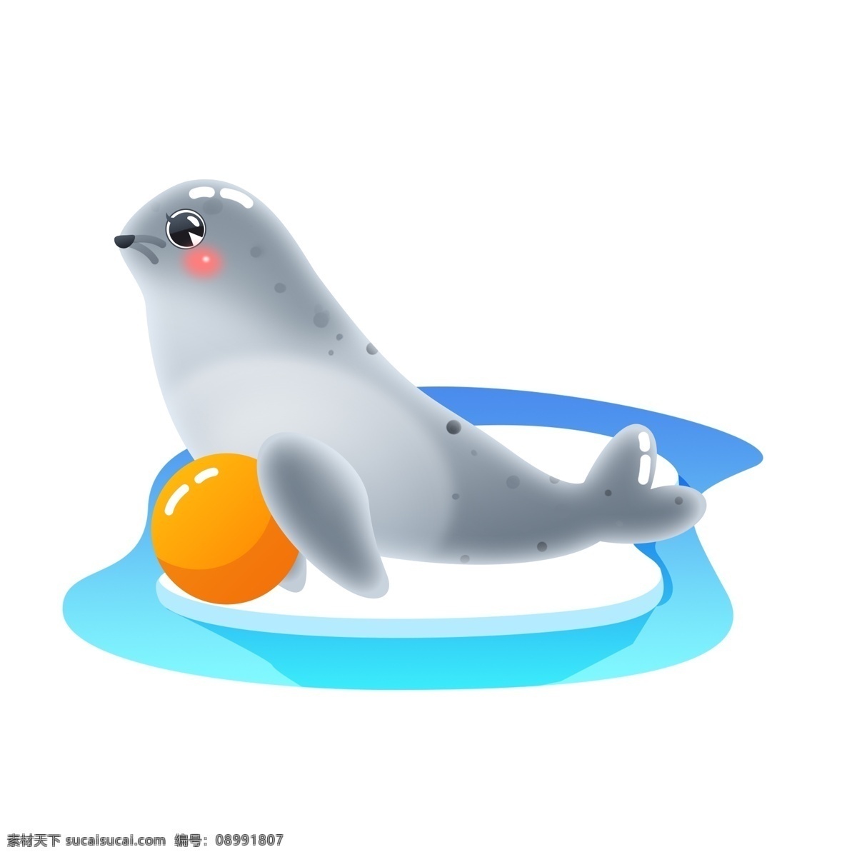 冰川 国际 海豹 节 公益 宣传 卡通 可爱 矢量 动物 皮球 南极 3月1日