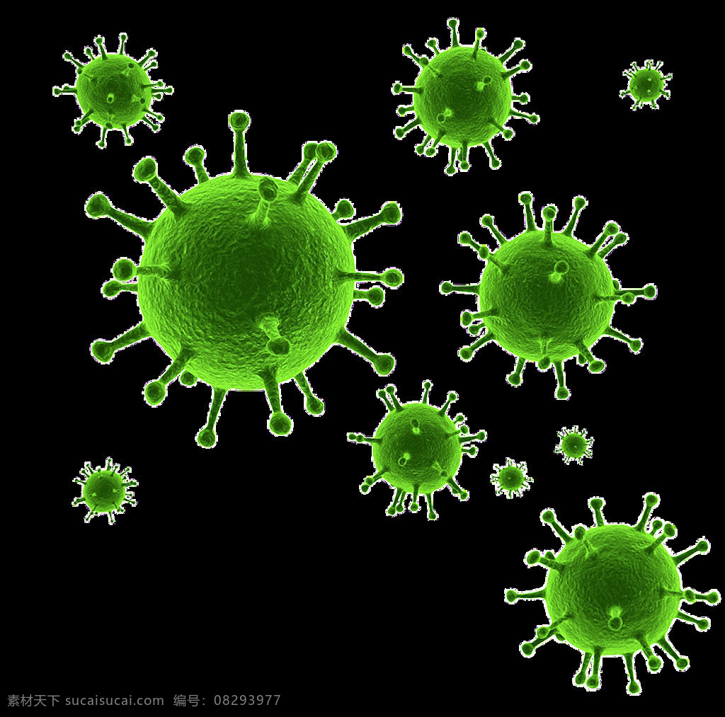 不同 大小 绿色 病毒 免 抠 透明 图 层 病毒3d模型 埃博拉 模型 h9n2 病毒结构模型 病毒生物模型 艾滋病 病毒卡通图片