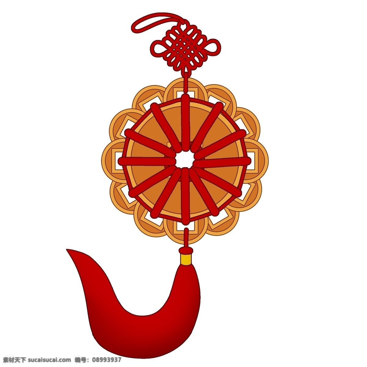 中国结 挂饰 手绘 插画 红色的中国结 漂亮的中国结 手绘中国结 卡通中国结 红色的吊穗 中国结装饰 中国结插画