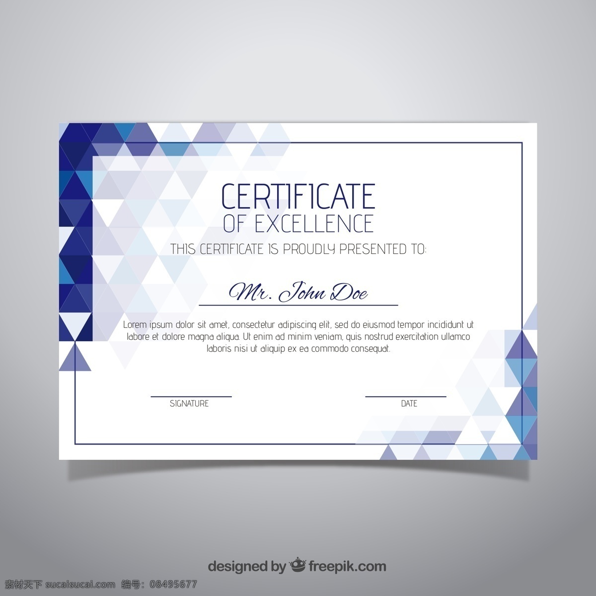 创意蓝色证书 创意 蓝色 证书 姓名 奖项 生活用品 生活百科 学习用品