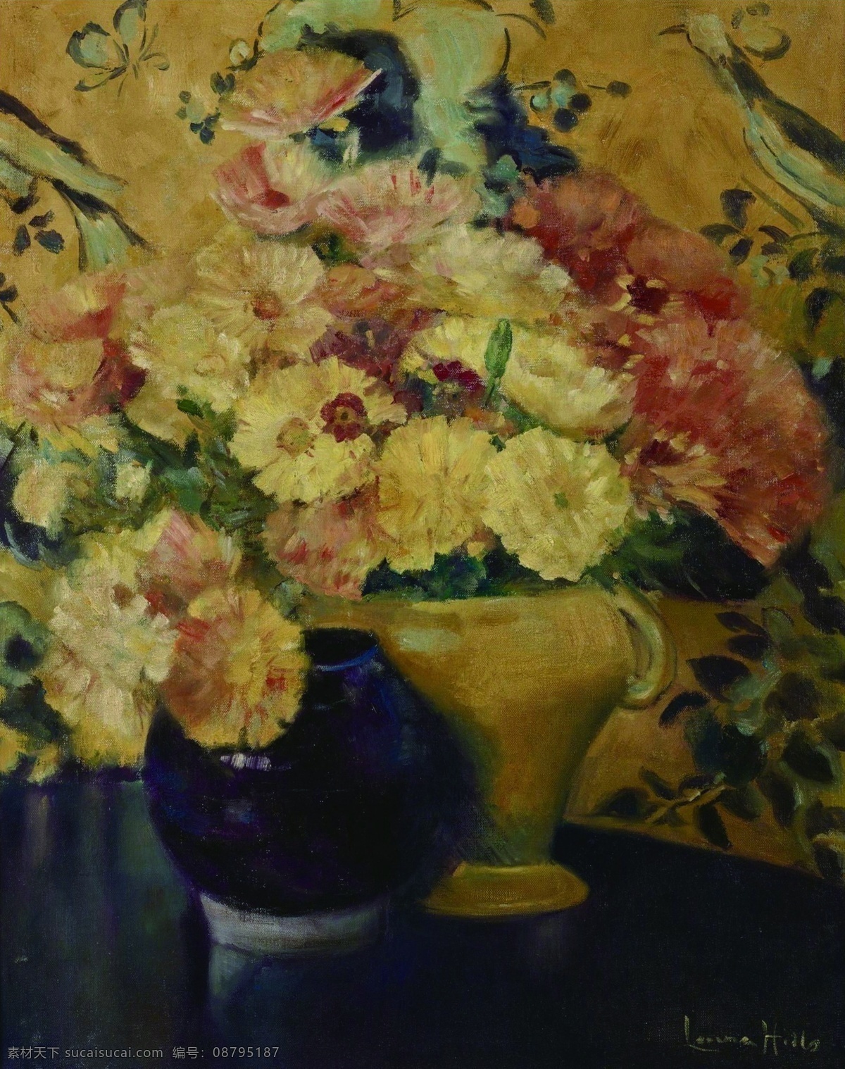 flowers 花卉 水果 蔬菜 器皿 静物 印象 画派 写实主义 油画 装饰画 with life still hills coombs laura 荷花 玫瑰 百合 鲜花 实物 装饰素材