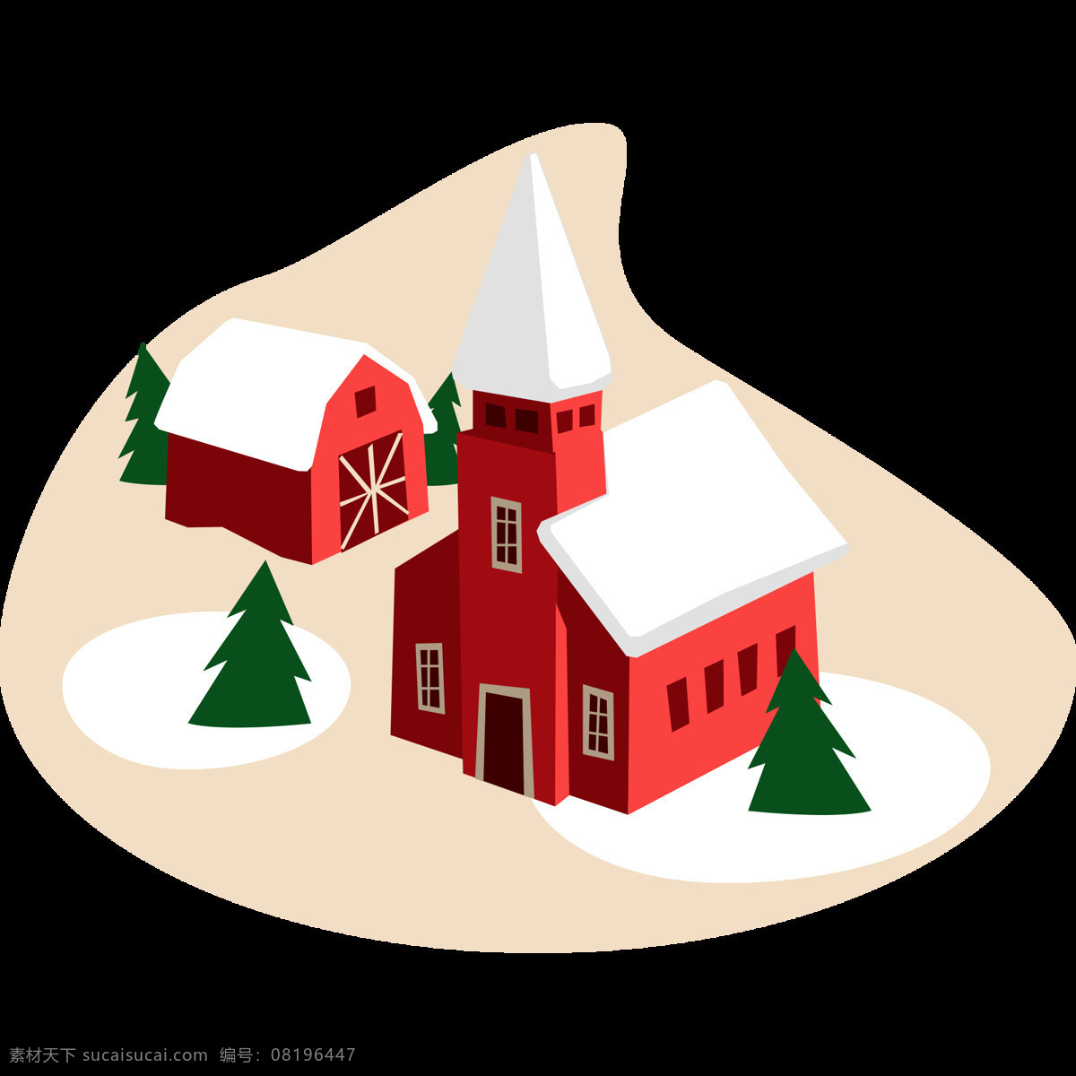 圣诞 元素 圣诞树 雪 房子 矢量 圣诞节 红房子 雪房子