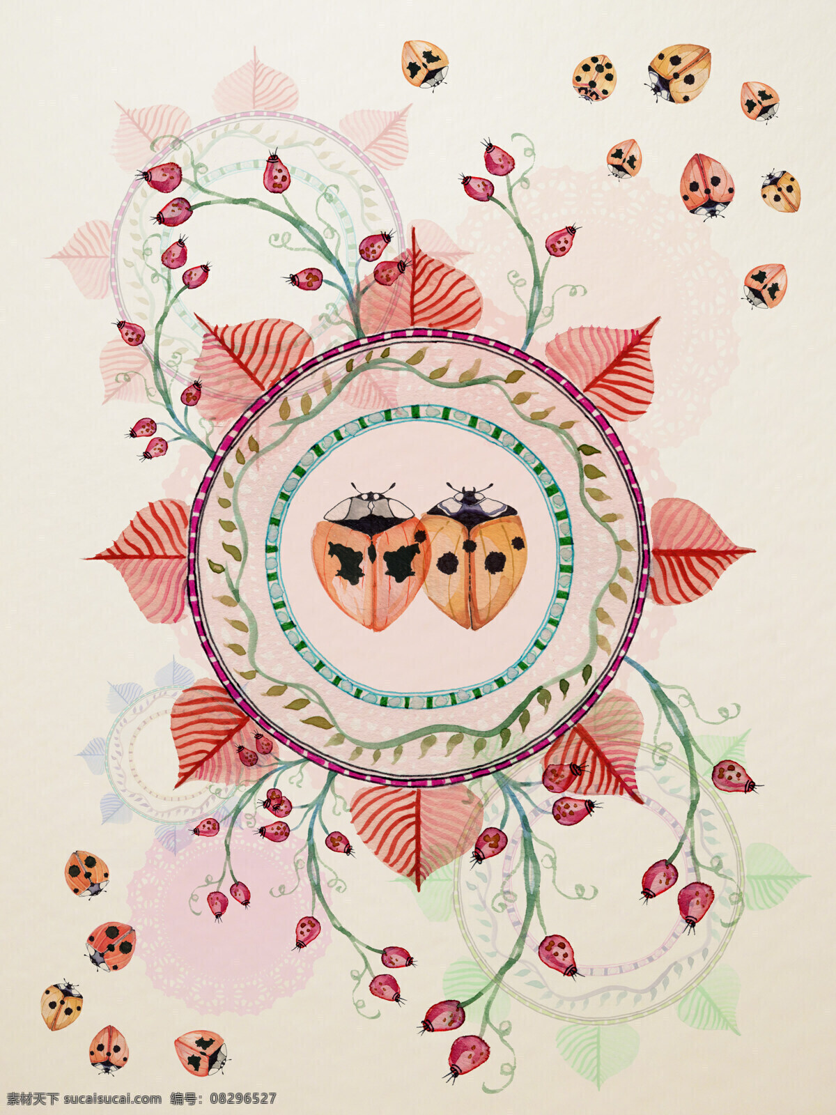 水彩花虫画 水彩画 小清新 花虫画 虫鸟花 虫鸟画 花鸟画 画鸟 画小动物 鱼类 植物 画花朵 临摹 学习绘画 水彩 花鸟 虫 动植物 文化艺术 绘画书法
