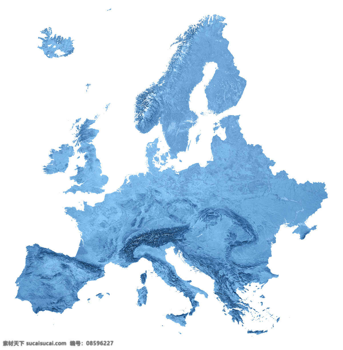 西欧 地图 西欧地图 3d渲染地图 蓝色地图 其他类别 环境家居