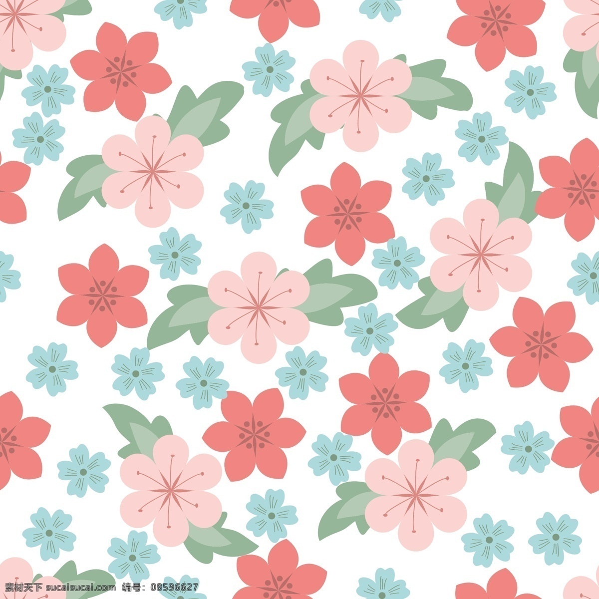 花朵 平铺 底纹 矢量图 其他矢量图