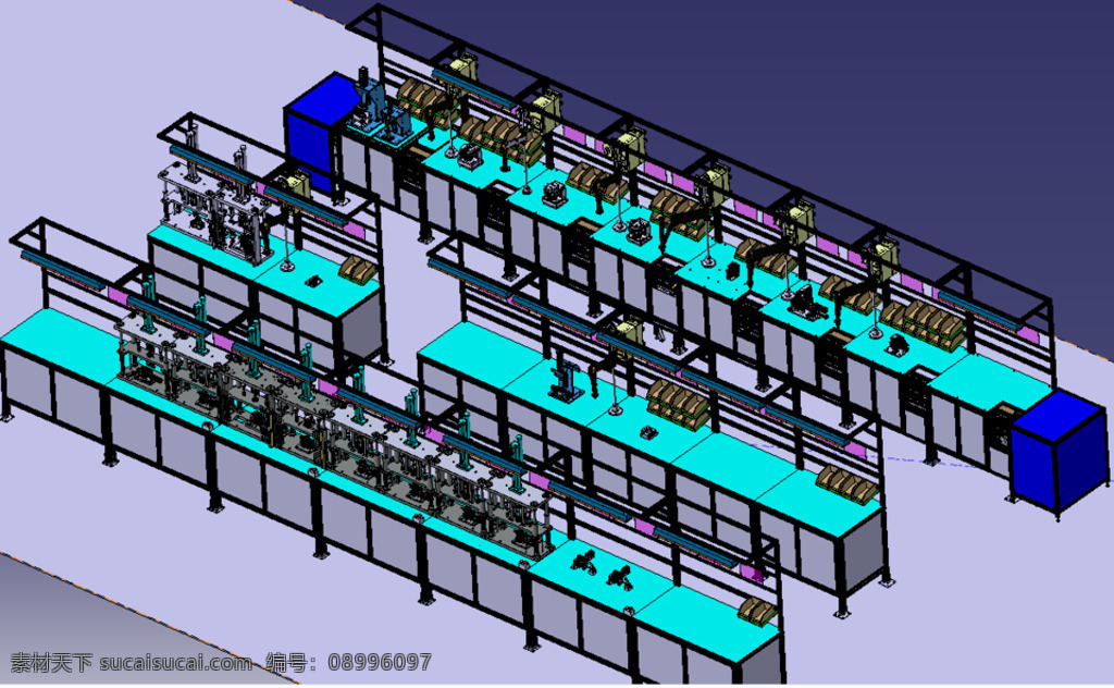 同步带 输送线 建筑 3d模型素材 建筑模型