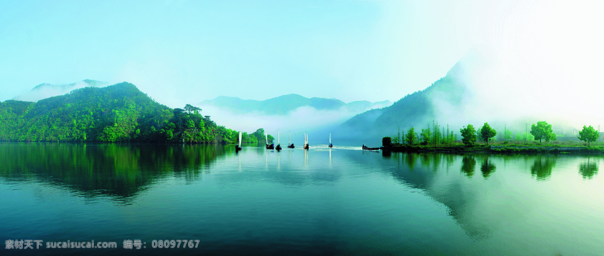 仙宫湖 湖泊 山水 大山 水 优美风景 自然风景 人文景观 帆船 启航 水天一色 河流 水雾 仙境 一帆风顺 树木 倒影 房地产 国内旅游 旅游摄影