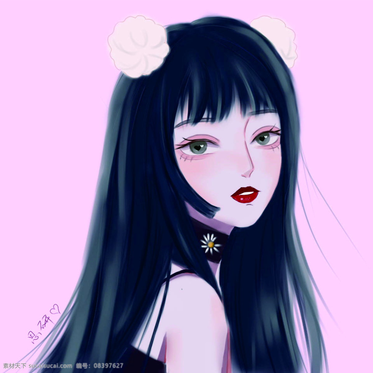 手绘美女头像 板绘 卡通人物 美女头像 手绘 头像 动漫动画 动漫人物