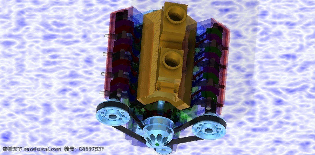 ohc 模型 引擎 v8引擎 3d模型素材 其他3d模型
