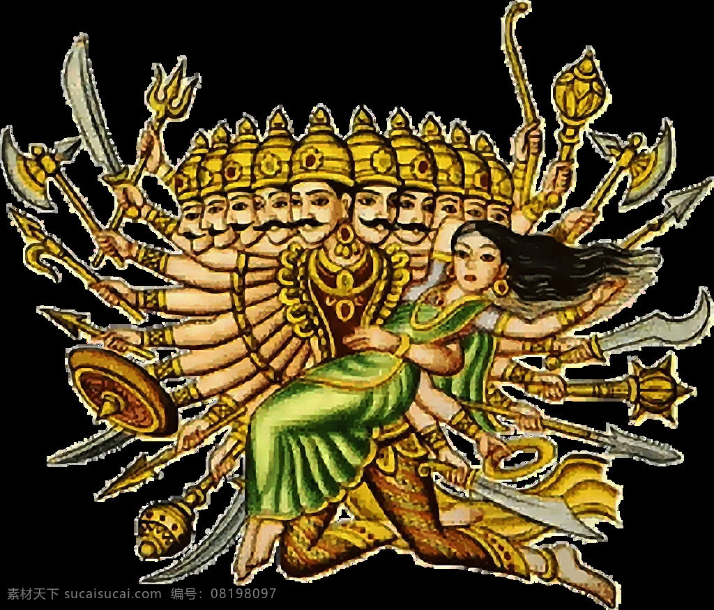 抱 美女 罗波 免 抠 透明 图 层 罗波那 ravana 印度神 印度教神 印度神话人物 宗教神话 宗教神 印度教的神 印度教 神话 人物 拉瓦那