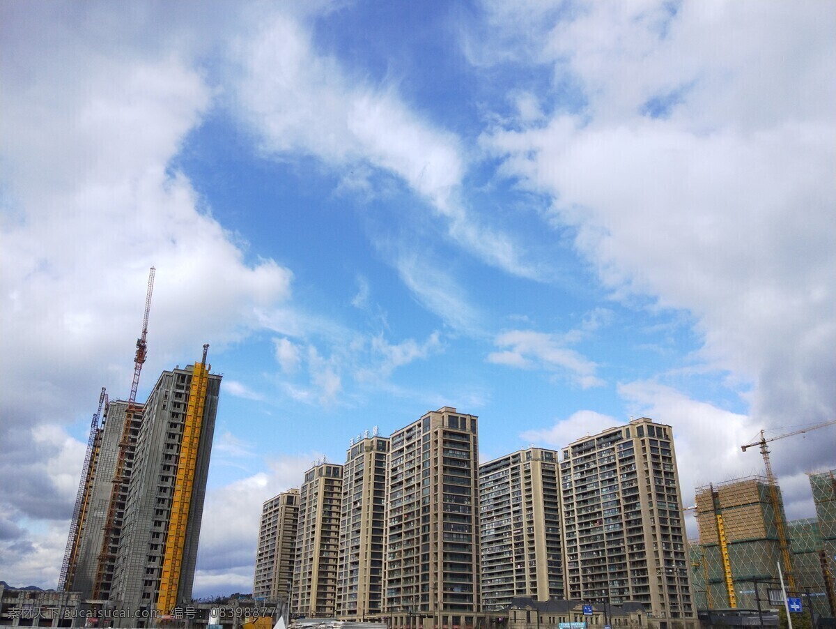 城市建设 高楼 蓝天 白云 城市 发展 临安 人文景观