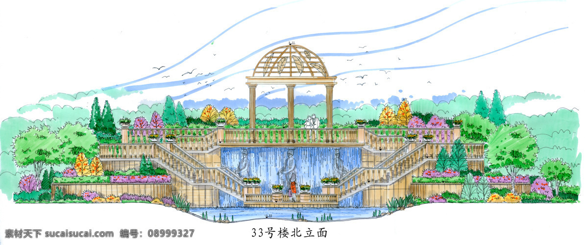 手绘 景观 小区 立面 高清 彩色 效果图 手绘景观 手绘园林 手绘效果图 手绘立面 手绘扩初 扩初立面 立面效果图 小区效果图 扫描效果图 景观手绘 景观效果图 彩 平 环境设计 景观设计