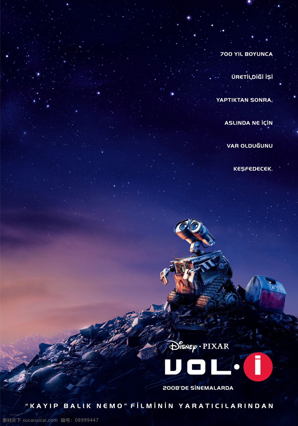 机器人总动员 机器人 总动员 迪斯尼 瓦力 伊娃 迪士尼动画 土耳其版 正式版 皮克斯 皮克斯动画 动画电影 电影海报 海报 经典动画电影 pixar 文化艺术 影视娱乐