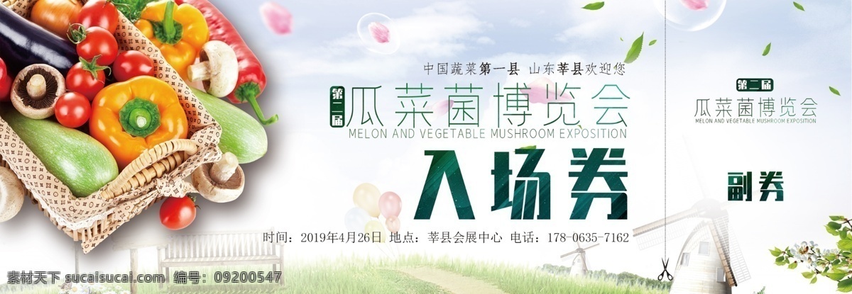 博览会入场券 蔬菜 农业 创意 入场券 博览会 瓜果 瓜菜 文化艺术 传统文化