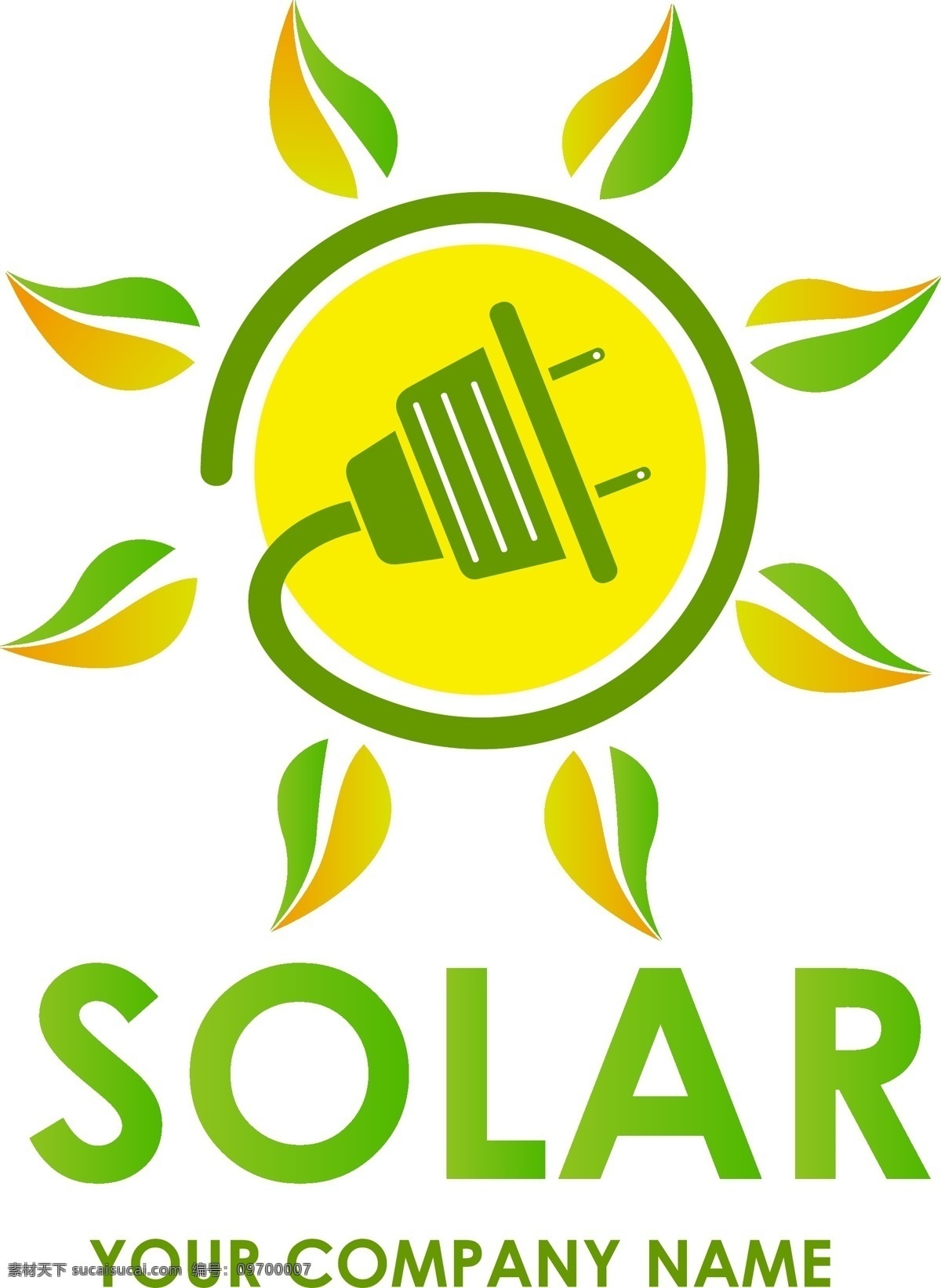 绿色环保 扁平 太阳能 logo 阳光 标志图标 其他图标 logo设计