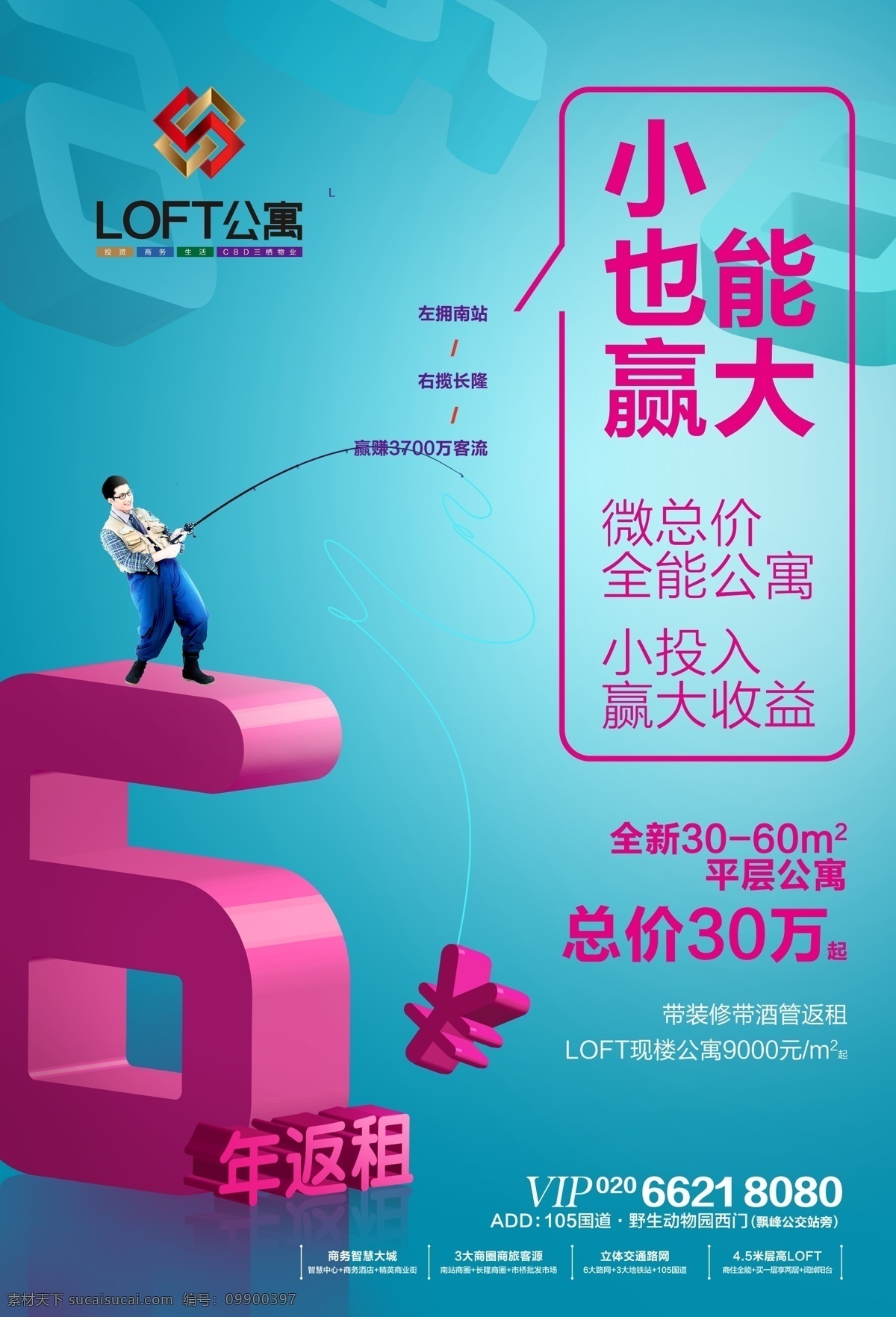 地产广告 公寓 loft 投资 返租 钓鱼 以大博小