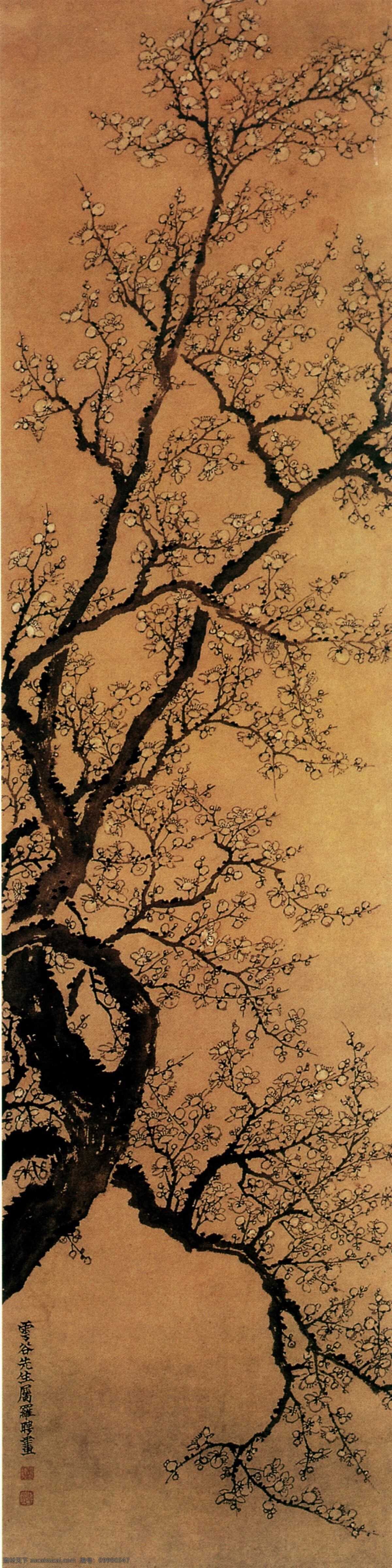 枝繁叶茂 梅花 高清图 工笔 古典艺术 古画 国画 花卉 水墨 写意 中国画 中国传世名画 文化艺术