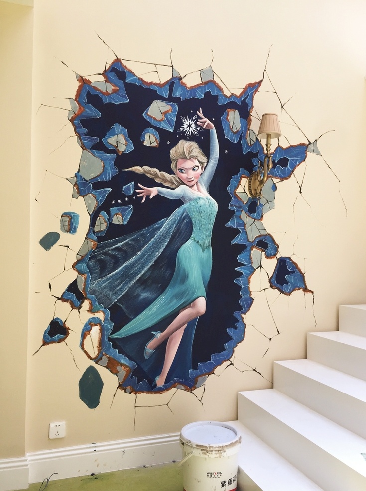 墙绘 手绘墙 3d手绘 油画 壁画 立体画 文化墙 文化艺术 绘画书法