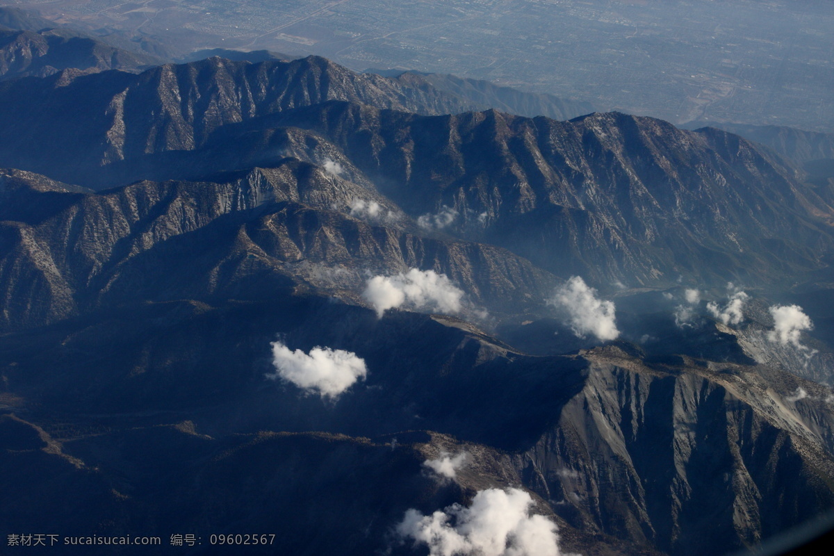 美国 洛杉矶 航拍 俯视 白云 大山 晴空万里 美国印象 旅游摄影 自然风景