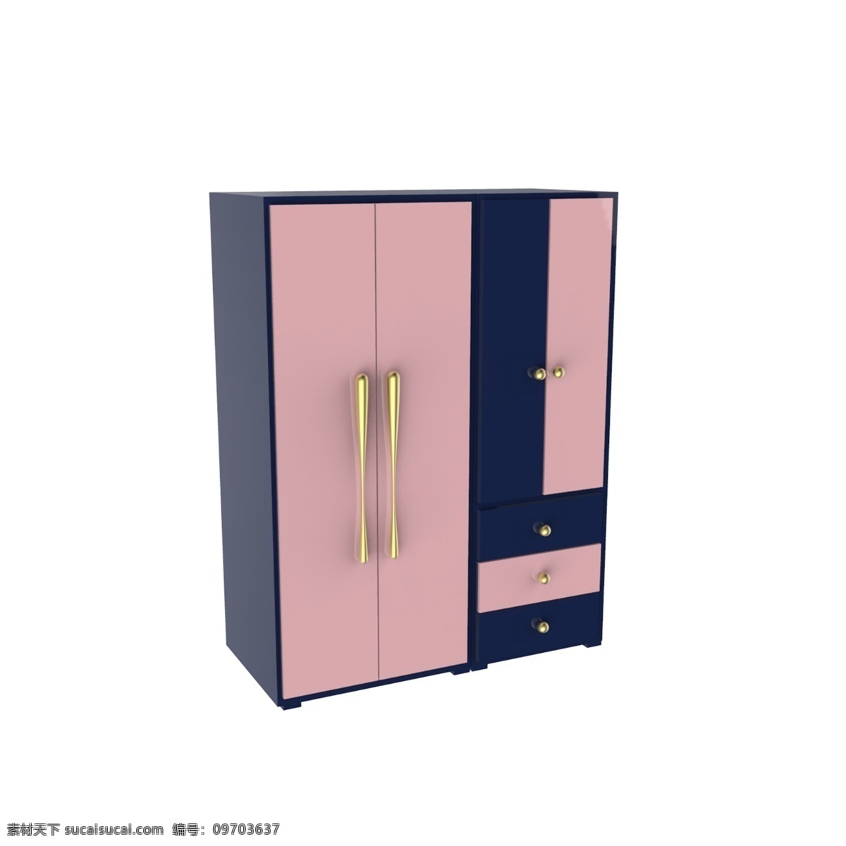 仿真柜子 衣柜 储物柜 粉蓝色柜子 家具 家装节 板式家具