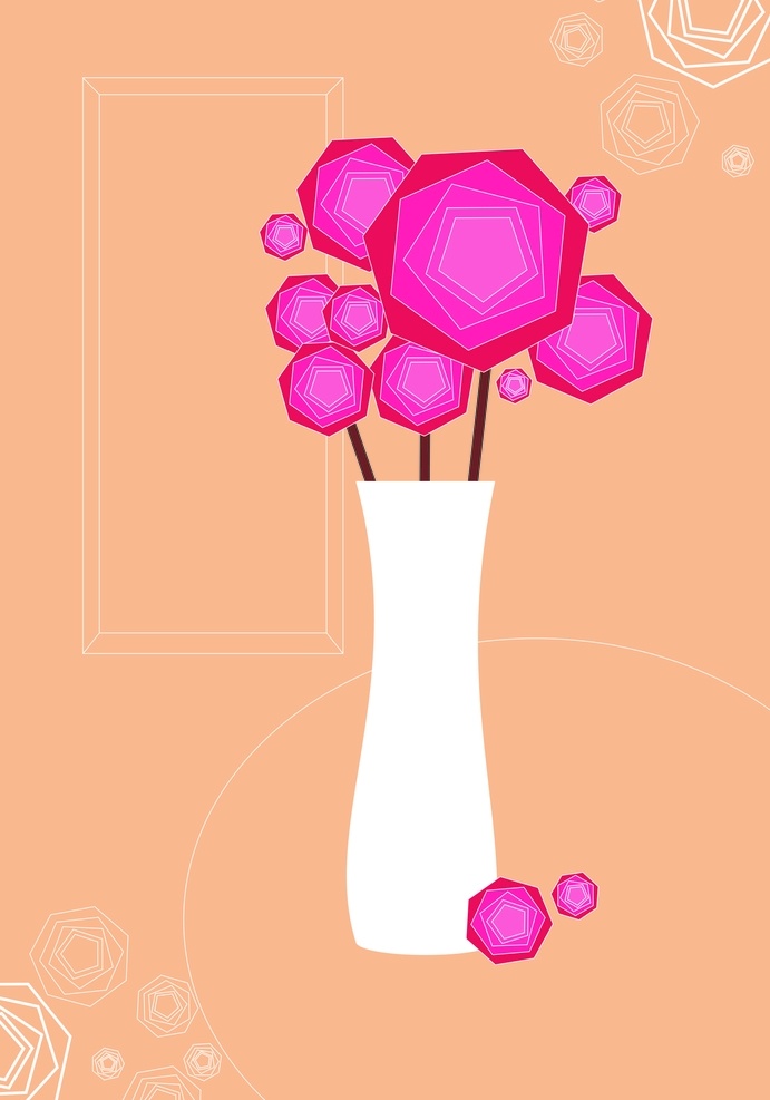 花瓶矢量图 花瓶 鲜花 花 桌子 窗户矢量