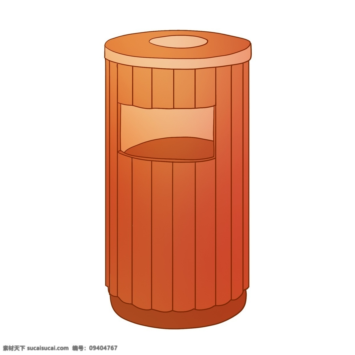 橘红色 环保 垃圾桶 插画 橘红色垃圾桶 立式垃圾桶 圆筒状垃圾桶 卡通垃圾桶 扔垃圾的桶子