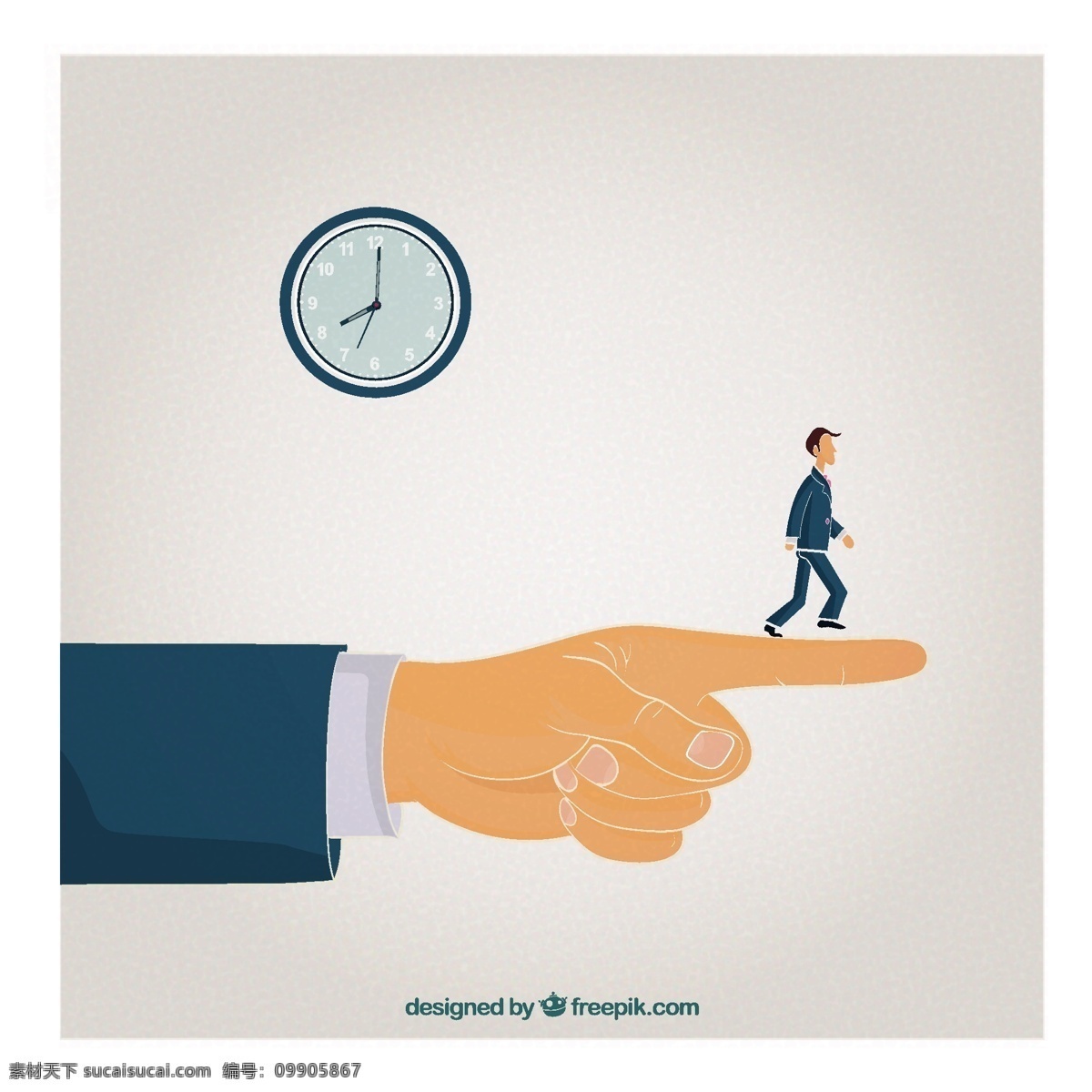 企业家 成功 概念 业务 时钟 卡通 时间 商人 手指 管理 领导 指导 小时 在时间 指示