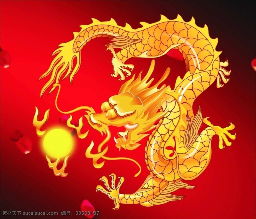 金龙 喷火 矢量图 矢量 图案
