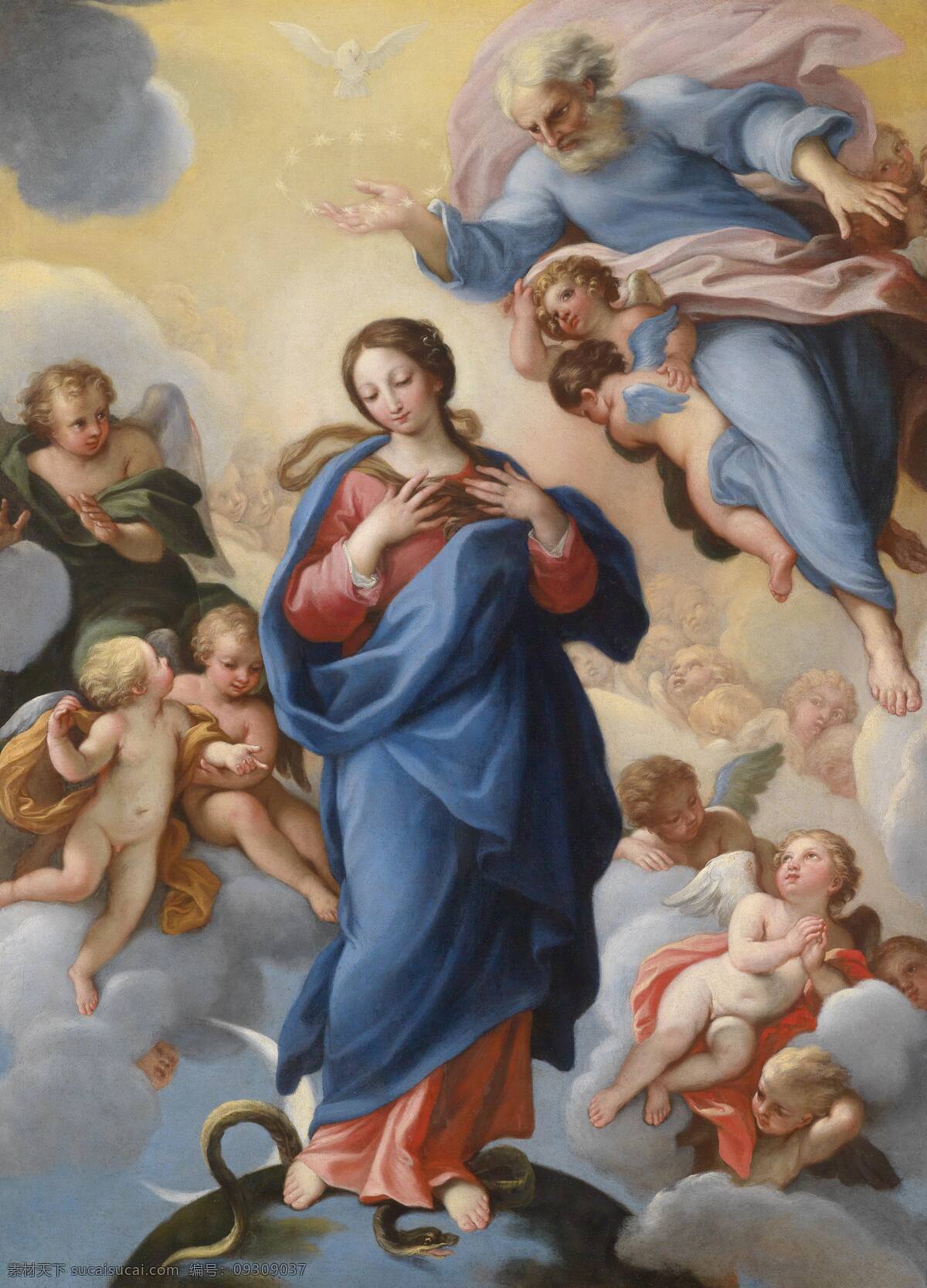 绘画书法 天使 文化艺术 中世纪 宗教油画 宗教 油画 模板下载 设计素材 圣母玛丽娅 19世纪油画 家居装饰素材