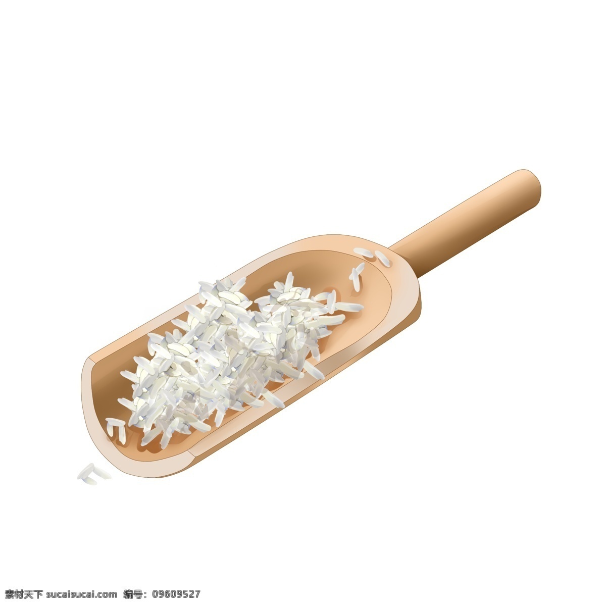 创意 大米 丰收 插画 木铲 木质铲子 丰收配图 收米场景 米粒 大米饭 绿色食品 粗粮 美味大米饭