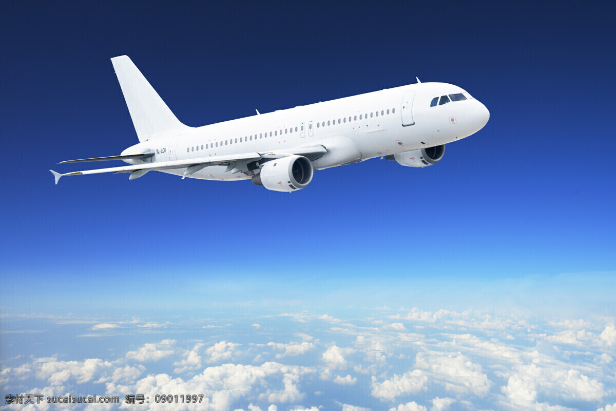飞机 客机 民航 航空 蓝天 白云 空中 天空 高清 背景 交通工具 现代科技