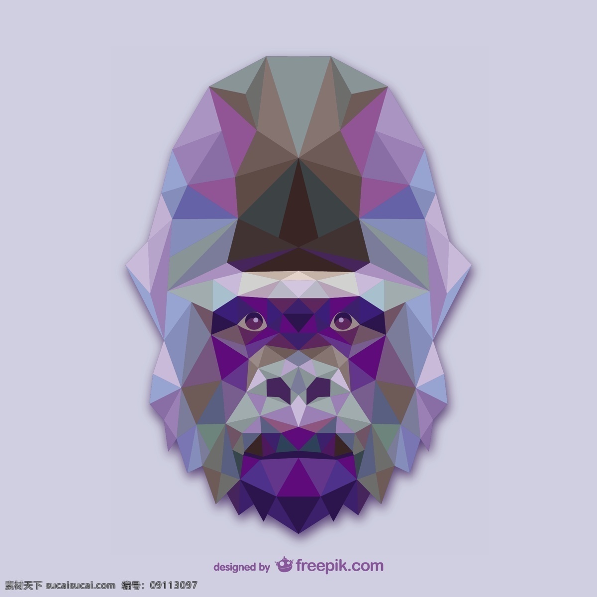 三角形 大猩猩 几何 三角 动物 剪影 创意 装饰 多边形 插图 三角形的动物 万花筒 三角形的 巨大的 国内的 生态 蓝色
