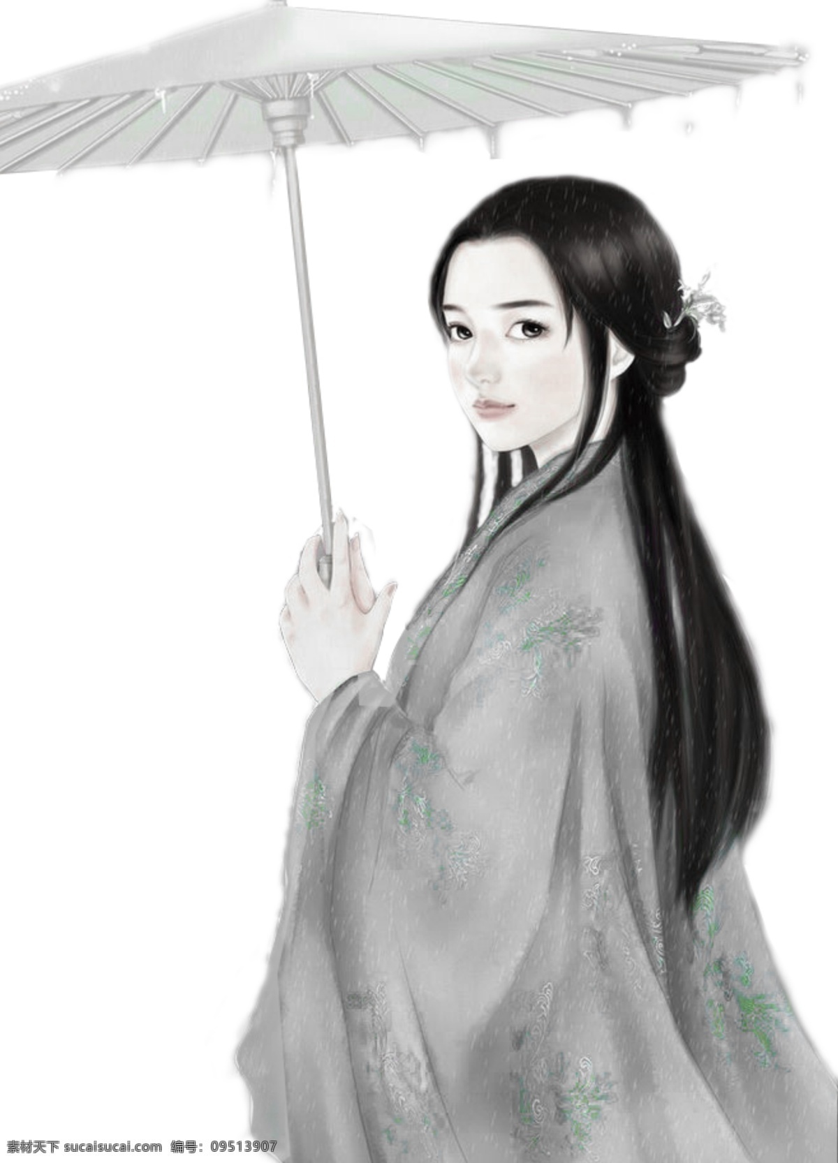 水墨 中国 风 古典 美女 回眸 水墨中国风 古典美
