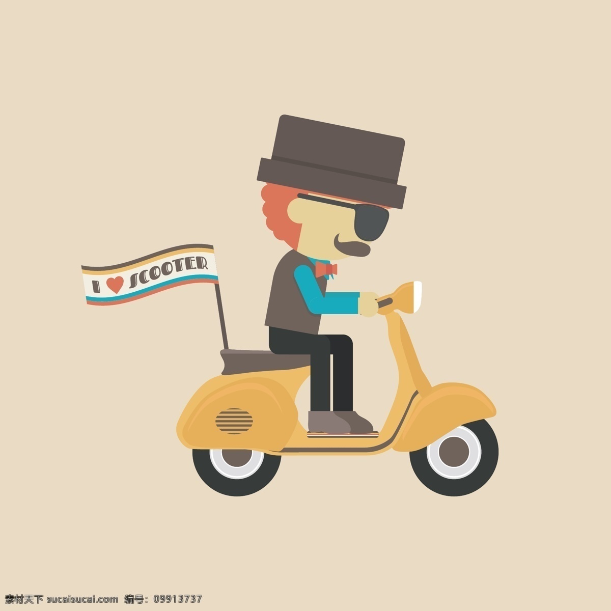 男子 辆 摩托车 背景 设计人 色彩 壁纸 帽子 胡子 男孩 男人 太阳镜 丰富多彩 颜色 胡蜂 滑板车 多彩的背景 彩色的