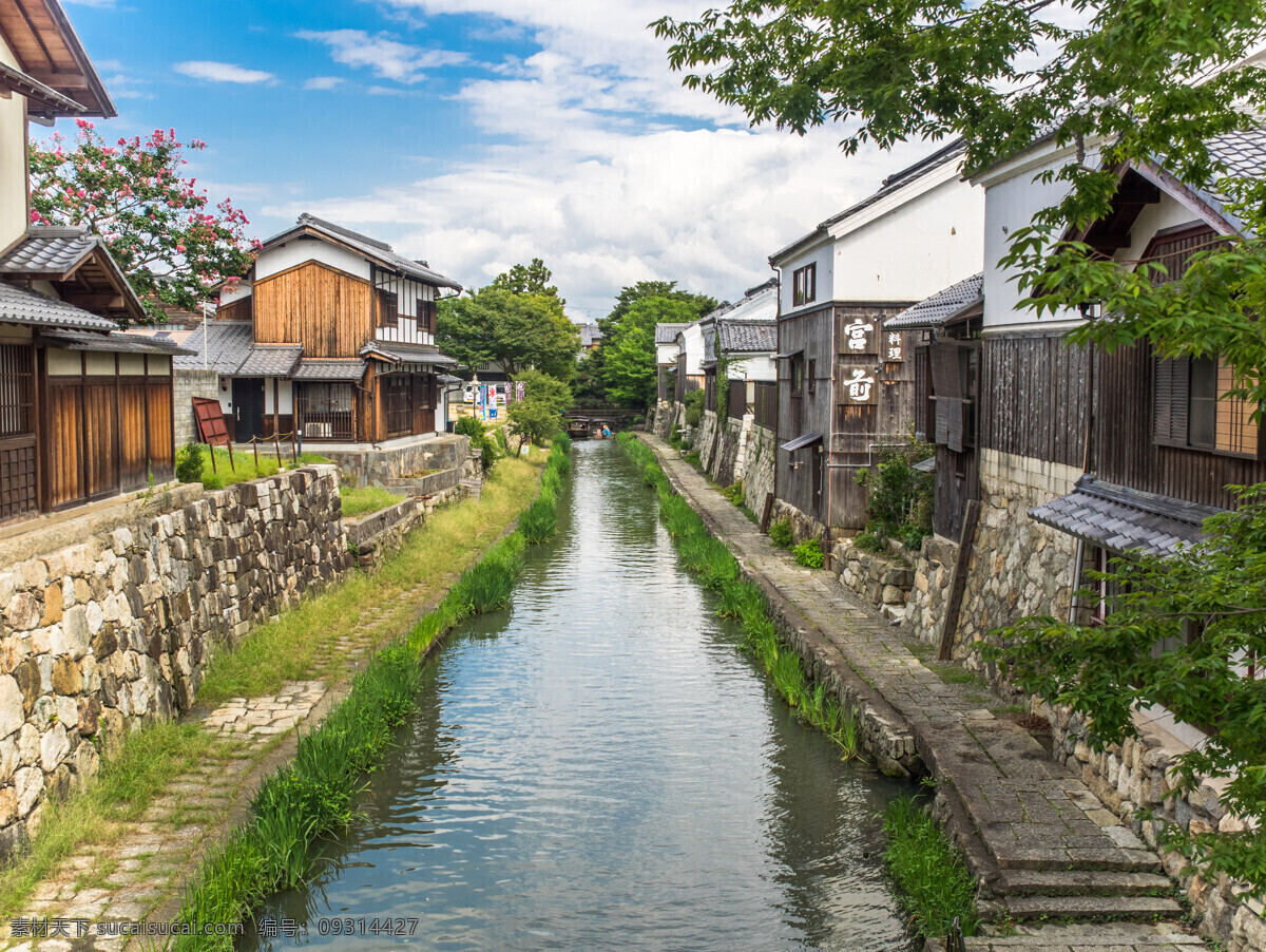 美丽 日本 小镇 风景 日本小镇 日本旅游景色 小河 水沟 美丽风景 风景摄影 美丽景色 美景 城市风光 环境家居