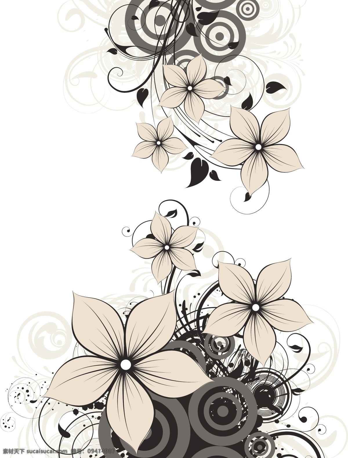 花艺设计 插画 矢量 插图 创造力 精致 藤 图案 鲜花 植物 装饰 矢量图 现代科技