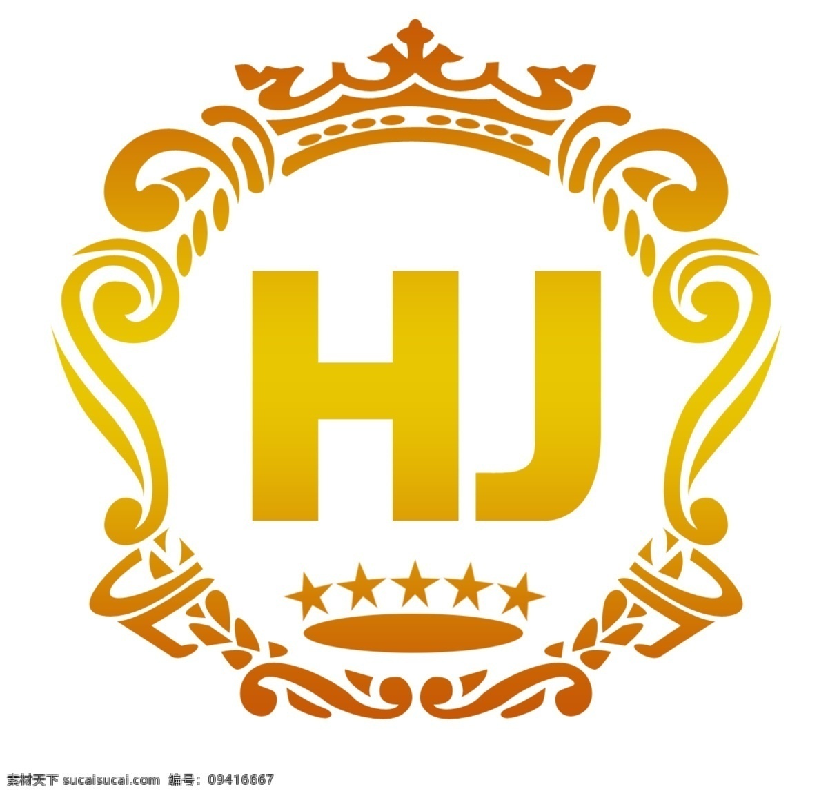 皇爵标志 hj标志 沐足标志 会所标志 皇冠标志 logo设计