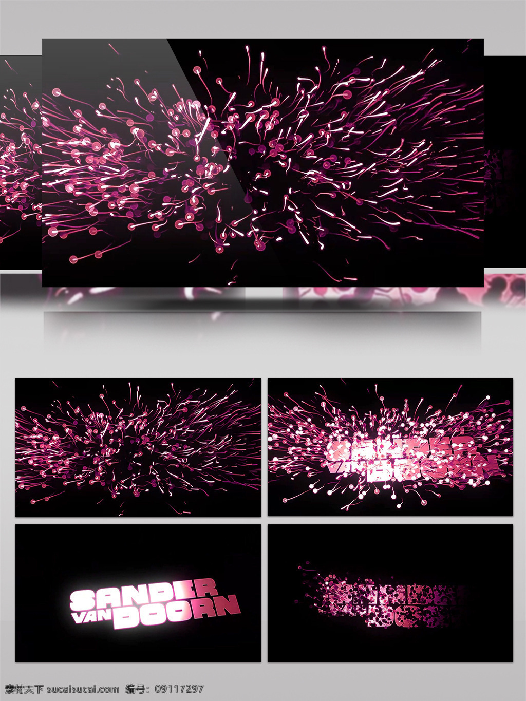 粉色 烟花 视频 动感粒子 英文字母 视频素材 动态视频素材