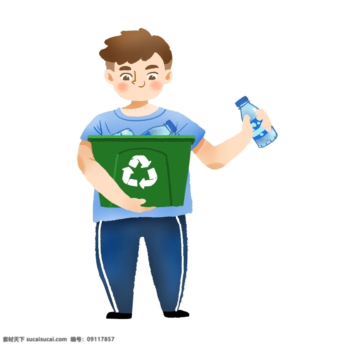垃圾 回收 爱护 环境 绿色 垃圾分类 可回收 图标 男孩 扔垃圾 整理垃圾 分类垃圾