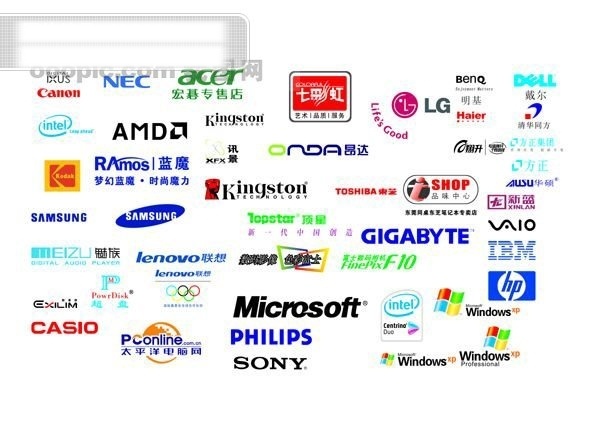 电脑市场 常用 标志 电脑logo 电脑标志 电脑行业 计算机行业 矢量图 其他矢量图
