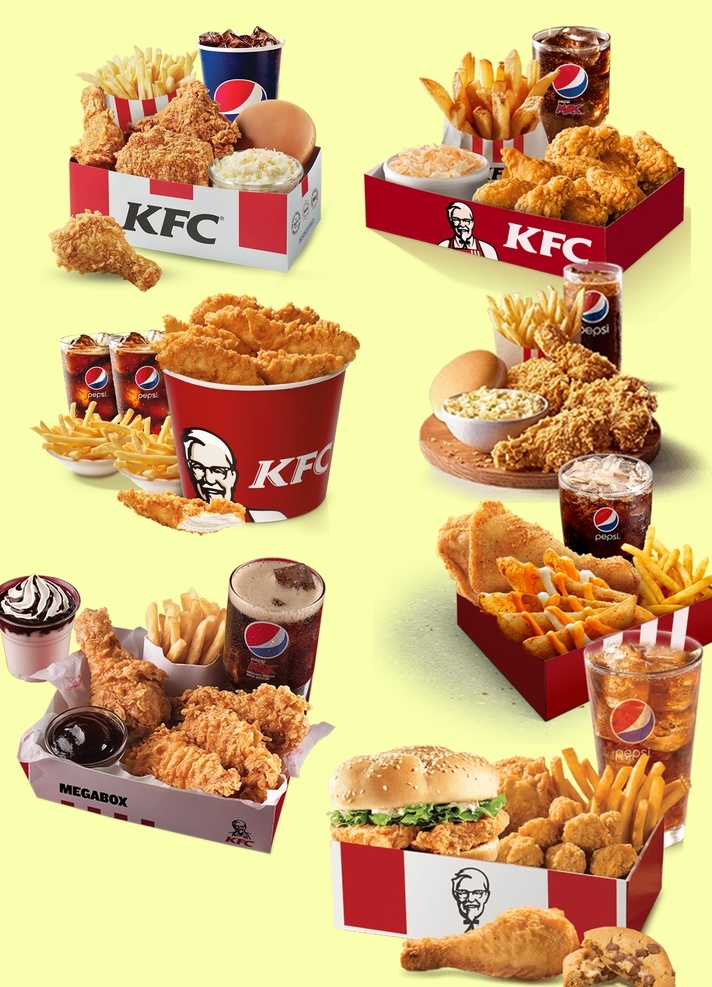 kfc 炸鸡 薯条 可乐 套餐 肯德基 汉堡 分层