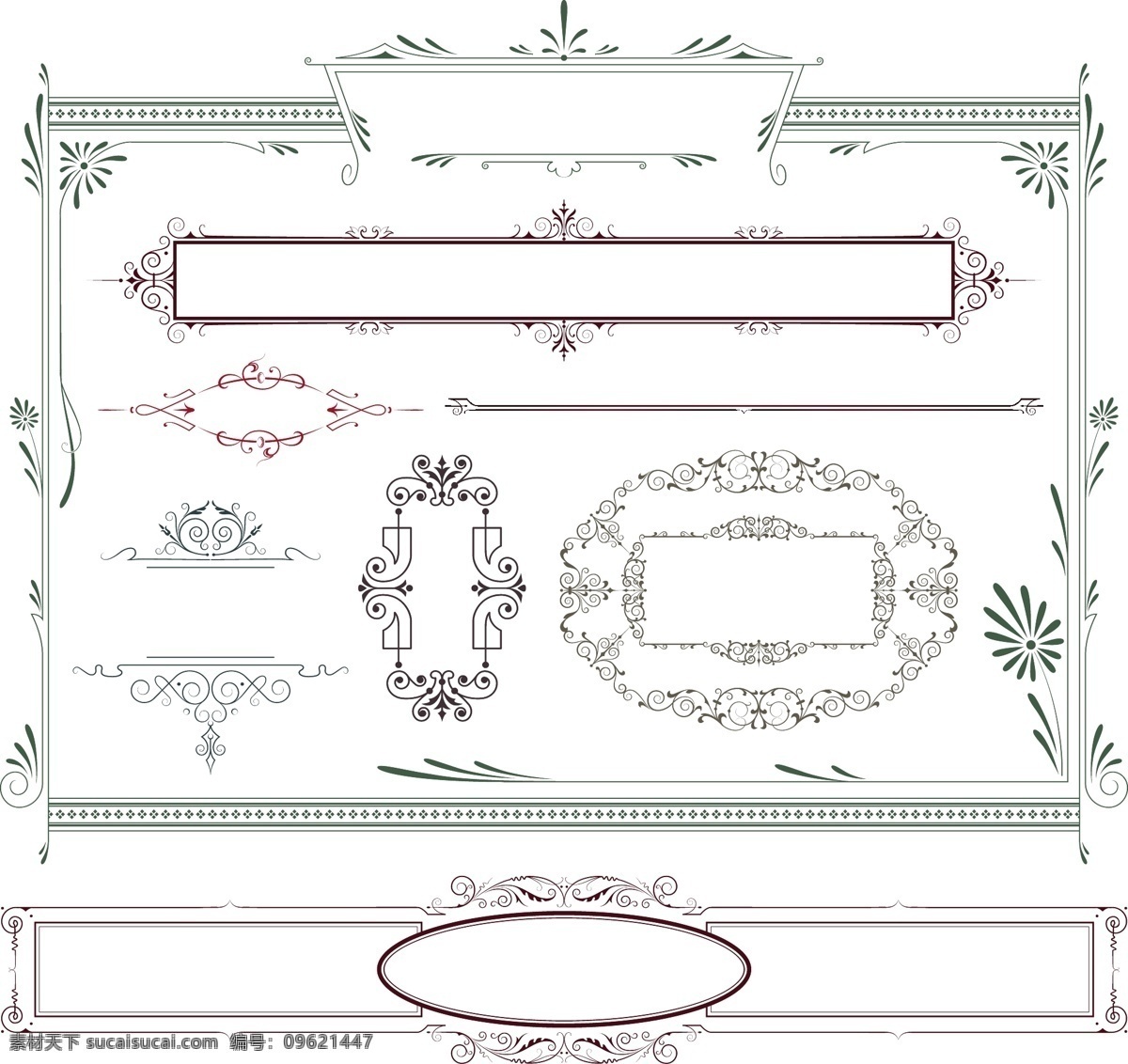 欧式花纹边框 欧式 花纹 边框 线框 花边 graphicriver 分层