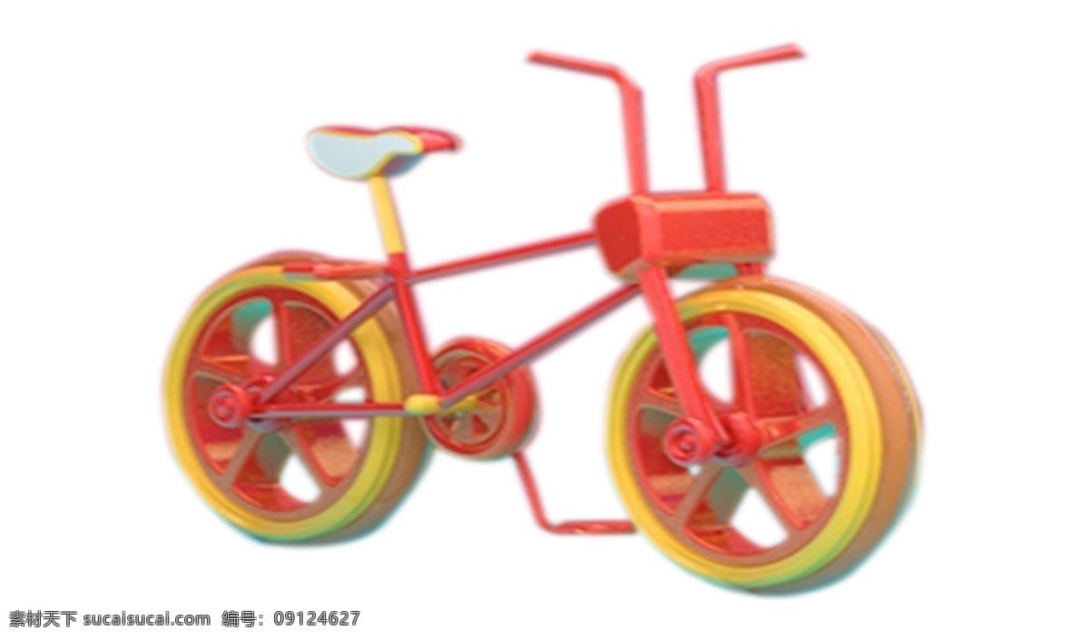 一台自行车 红色 代步 漂亮 时尚