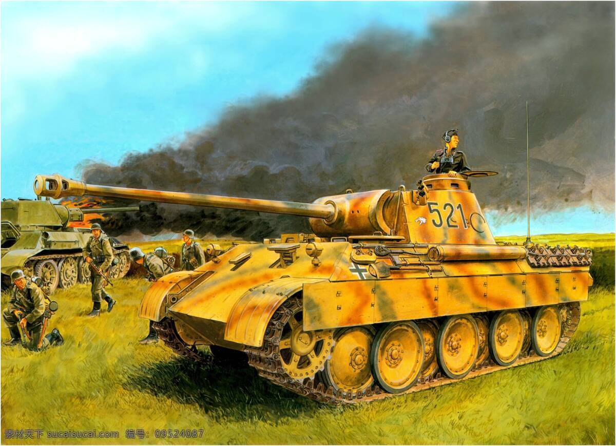 二战 德军 豹 式 a 型 坦克 德国 插画集
