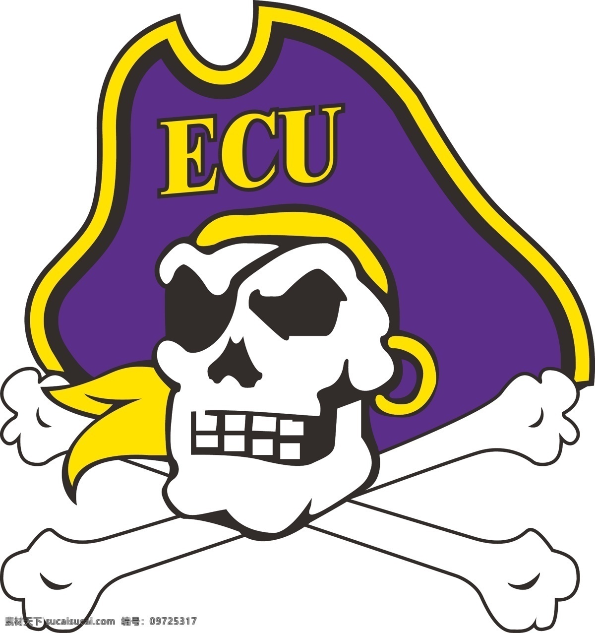东 卡罗 莱纳 大学 海盗 队 美国大学 棒球队 棒球队标志 logo ecu 矢量图 矢量人物