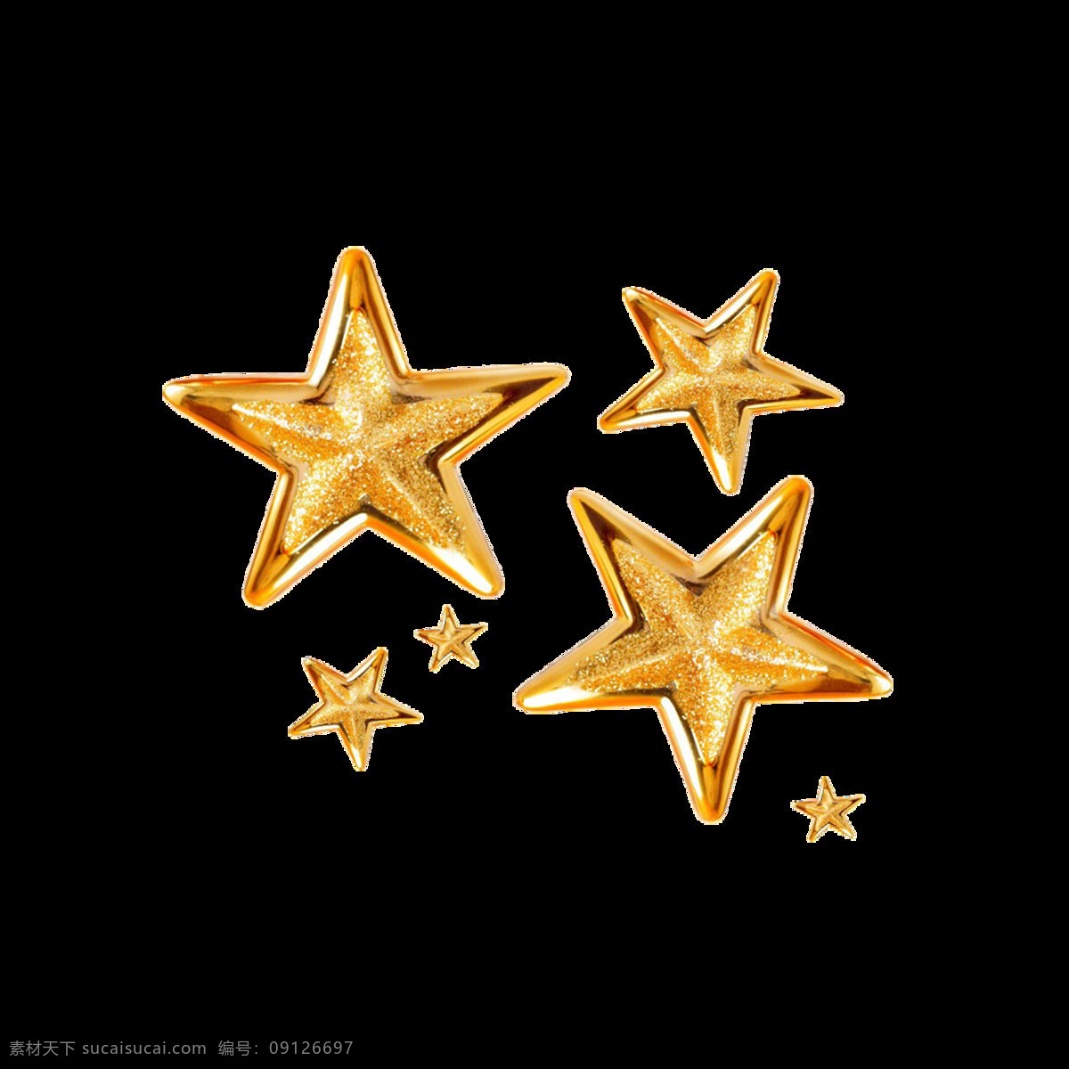 金色 五角星 元素 星星 星空 闪耀的星星