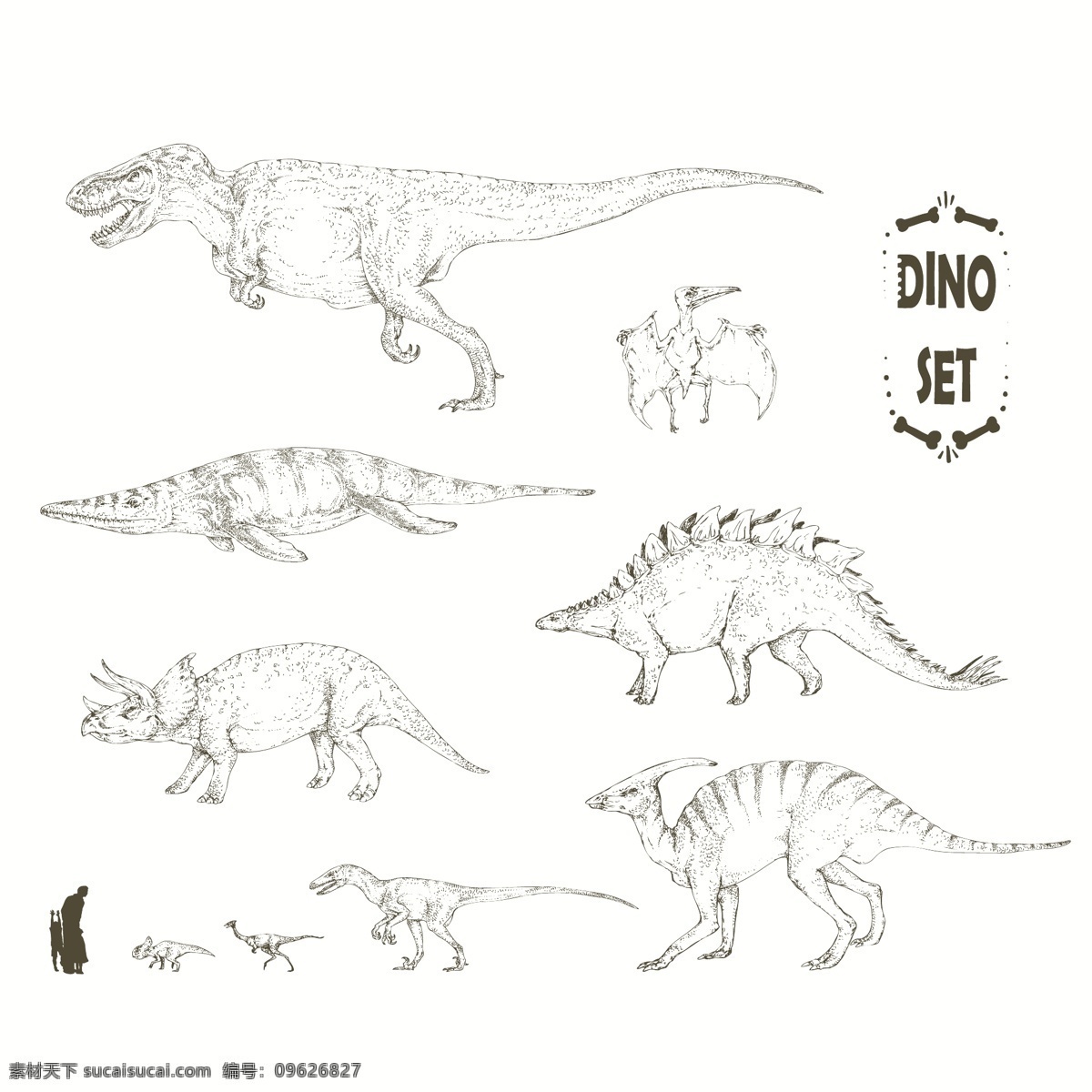 恐龙插画合集 自然 动物 怪物 插图 恐龙 包 野生采集 蜥蜴 野生动物 大型爬行动物 史前 捕食者 侏罗纪