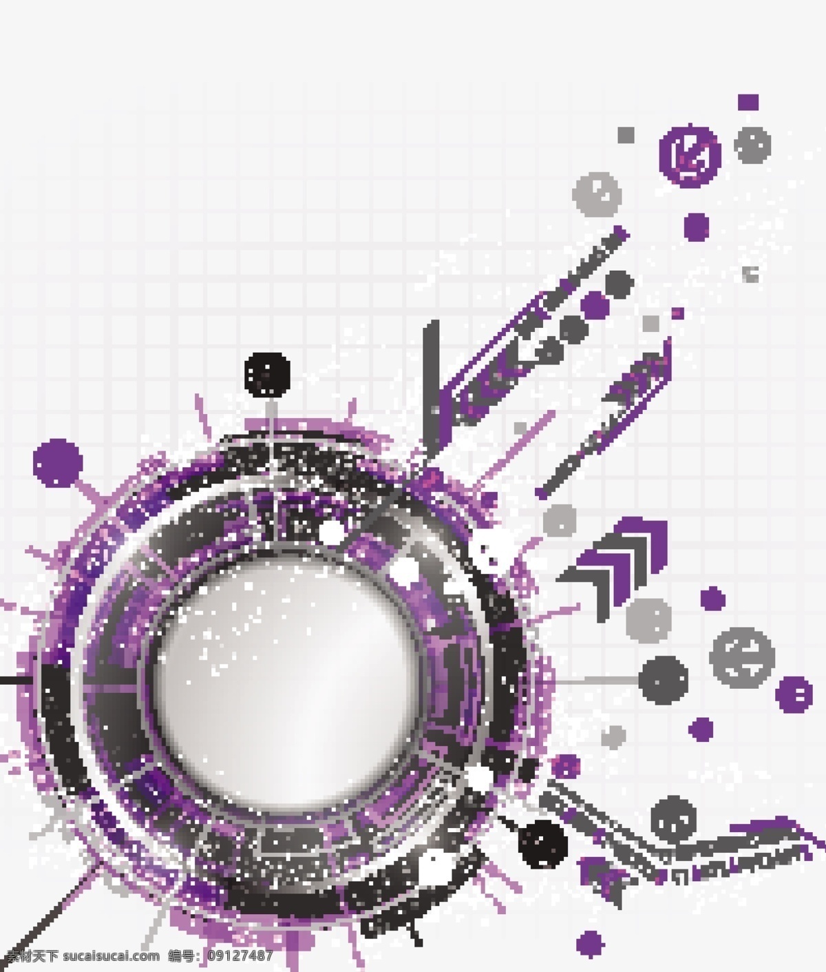抽象 科技 感 矢量 紫色 背景 旋转 圆圈 几何背景 几何图案 源文件 循环