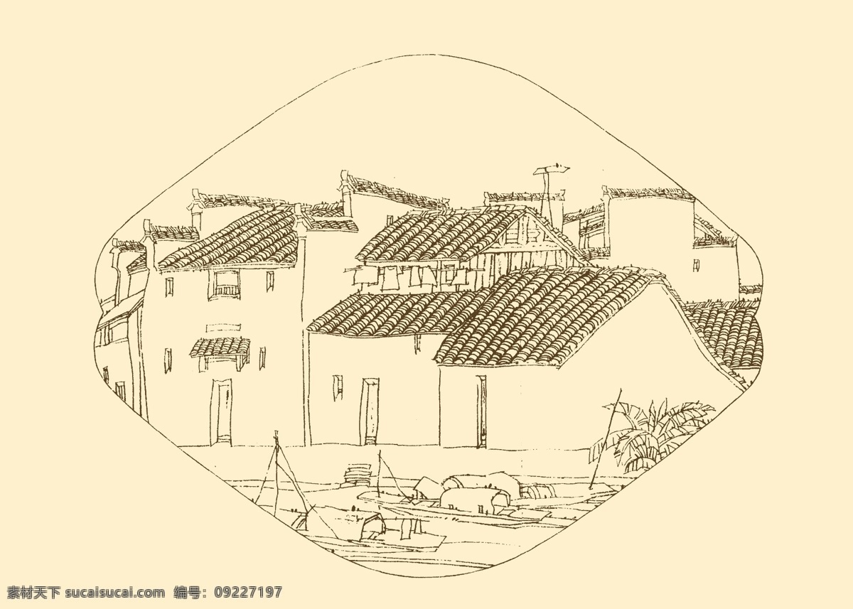 皖南古民居 白描 构图 建筑 古建筑 线描 勾勒 线条 民居 速写 钢笔画 徽派建筑 皖南 古 资料集 风景 分层 源文件