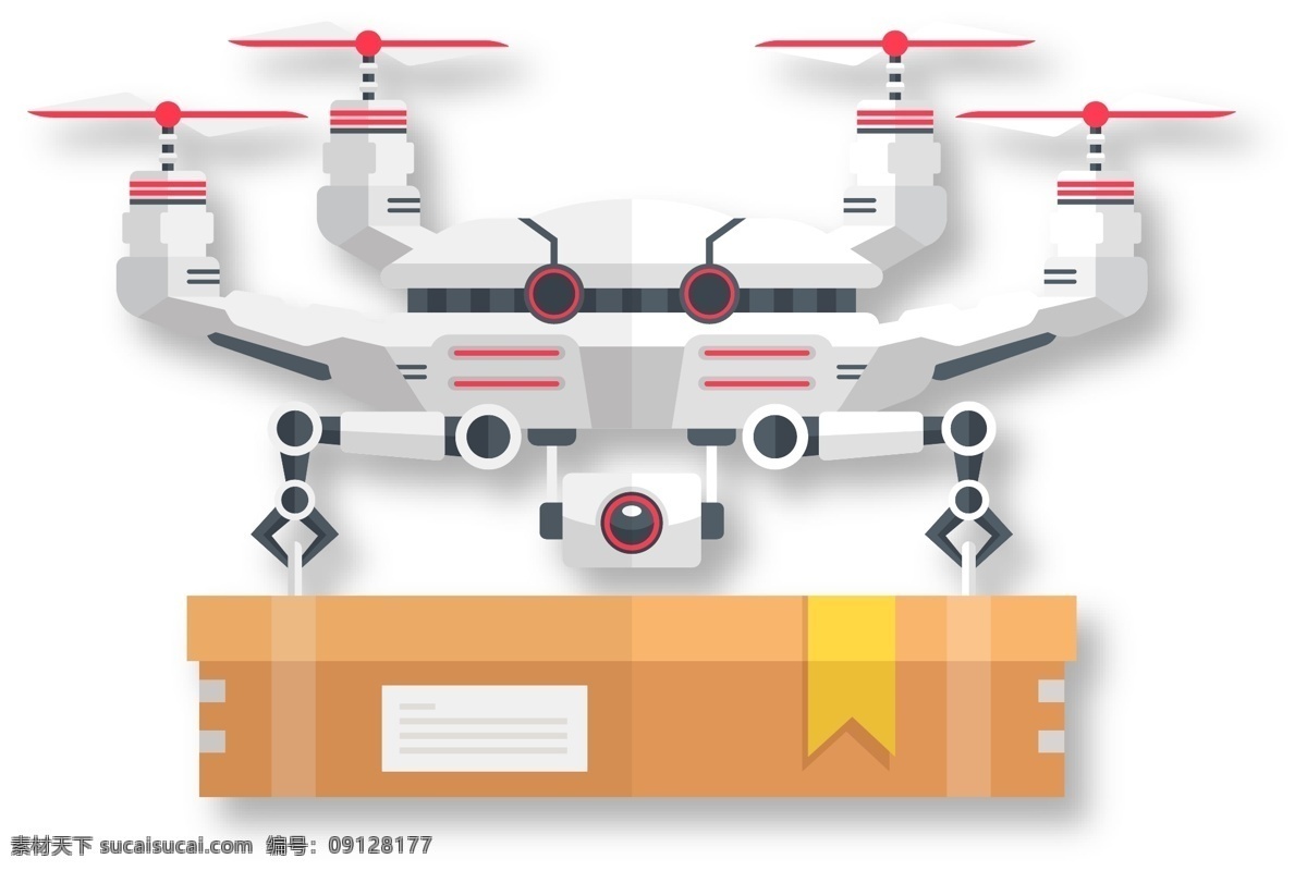创意 运输 包裹 无人机 矢量